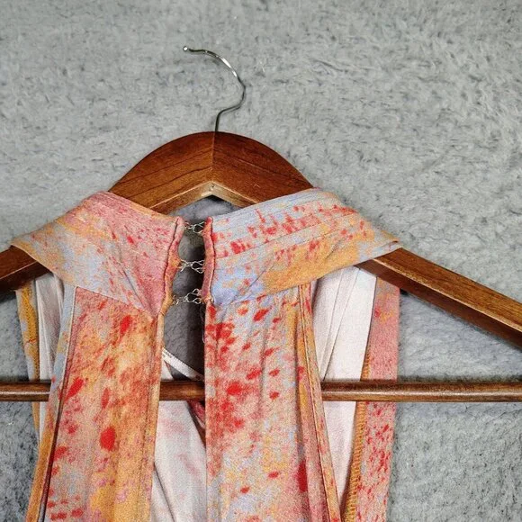 Free People Seduction Jumpsuit Women's S Multicolor Tie-Dye Halter Neck Wide Leg - Picture 12 of 15